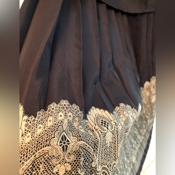 Vintage Valentino Boutique Black Long Sleeve Blouse And Skirt Set Pleated Size 8 - Picture 4 of 11